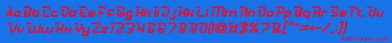 CrumbleBoldItalic Font – Red Fonts on Blue Background