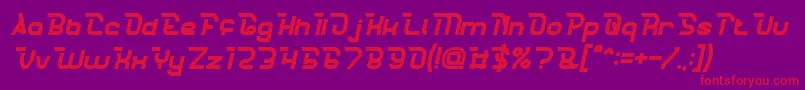 フォントCrumbleBoldItalic – 紫の背景に赤い文字