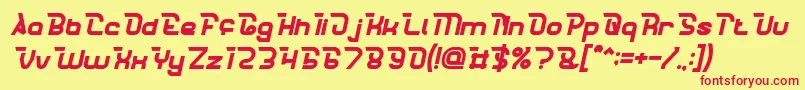 フォントCrumbleBoldItalic – 赤い文字の黄色い背景