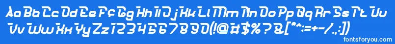 フォントCrumbleBoldItalic – 青い背景に白い文字