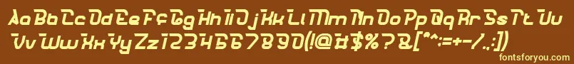 Шрифт CrumbleBoldItalic – жёлтые шрифты на коричневом фоне