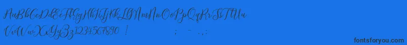 ProloguescriptliteRegular-Schriftart – Schwarze Schriften auf blauem Hintergrund