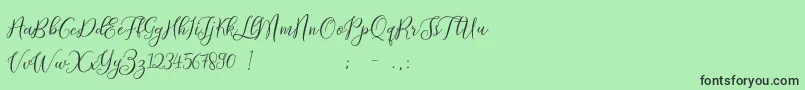 ProloguescriptliteRegular Font – Black Fonts on Green Background