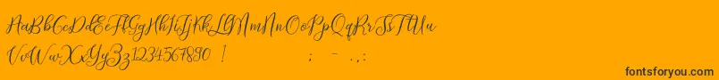 ProloguescriptliteRegular-Schriftart – Schwarze Schriften auf orangefarbenem Hintergrund