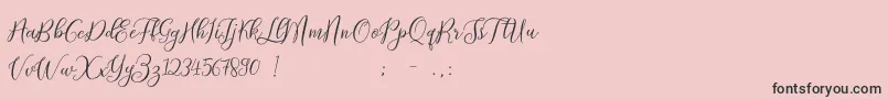 ProloguescriptliteRegular-Schriftart – Schwarze Schriften auf rosa Hintergrund