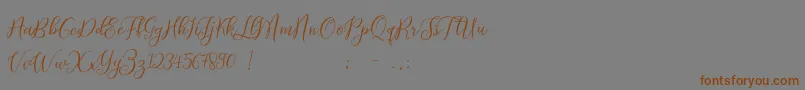 ProloguescriptliteRegular-Schriftart – Braune Schriften auf grauem Hintergrund