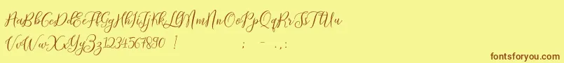 ProloguescriptliteRegular Font – Brown Fonts on Yellow Background