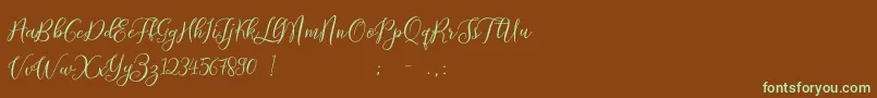 ProloguescriptliteRegular Font – Green Fonts on Brown Background