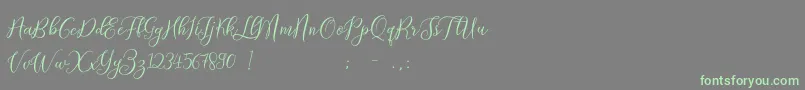 ProloguescriptliteRegular Font – Green Fonts on Gray Background