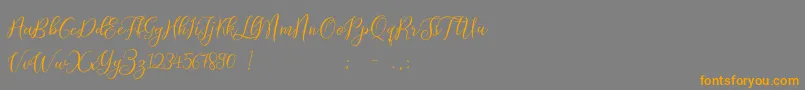 ProloguescriptliteRegular-Schriftart – Orangefarbene Schriften auf grauem Hintergrund