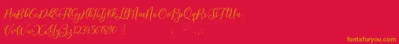 ProloguescriptliteRegular Font – Orange Fonts on Red Background