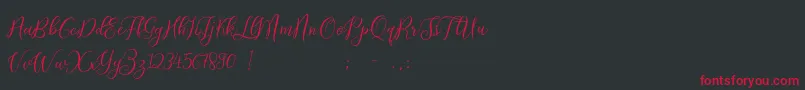 ProloguescriptliteRegular Font – Red Fonts on Black Background
