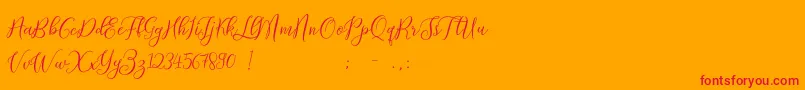 ProloguescriptliteRegular Font – Red Fonts on Orange Background