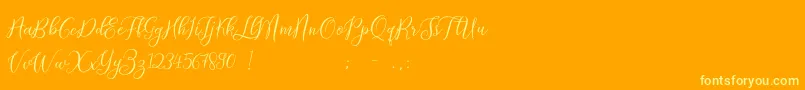 ProloguescriptliteRegular Font – Yellow Fonts on Orange Background