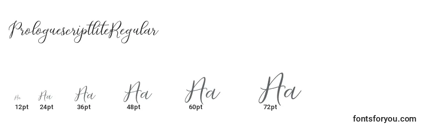 ProloguescriptliteRegular Font Sizes