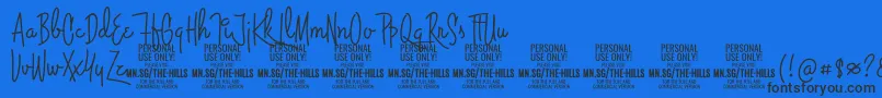 ThehillsPersonalUseOnly Font – Black Fonts on Blue Background