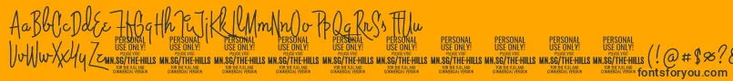 ThehillsPersonalUseOnly Font – Black Fonts on Orange Background