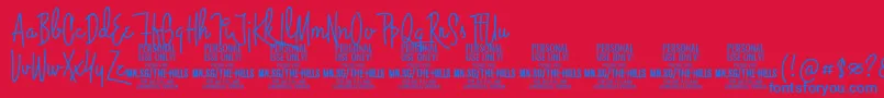 ThehillsPersonalUseOnly Font – Blue Fonts on Red Background