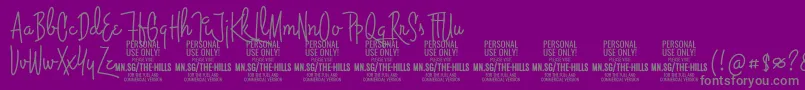 ThehillsPersonalUseOnly Font – Gray Fonts on Purple Background