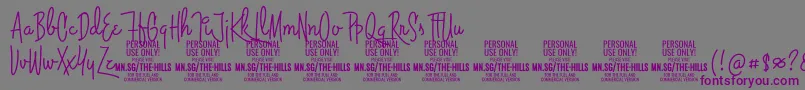 ThehillsPersonalUseOnly Font – Purple Fonts on Gray Background