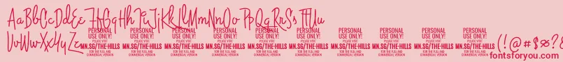 ThehillsPersonalUseOnly Font – Red Fonts on Pink Background