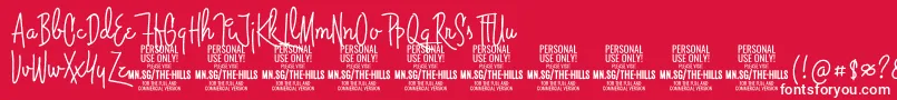 ThehillsPersonalUseOnly Font – White Fonts on Red Background