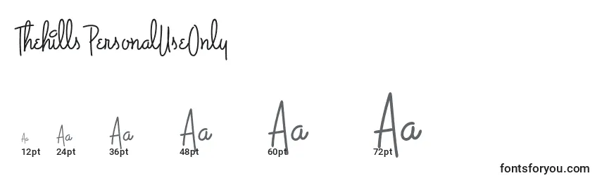 ThehillsPersonalUseOnly Font Sizes