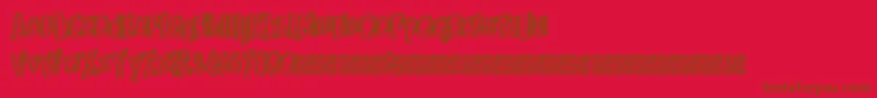 Veryrich-Schriftart – Braune Schriften auf rotem Hintergrund