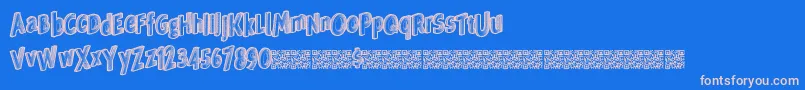 Veryrich Font – Pink Fonts on Blue Background