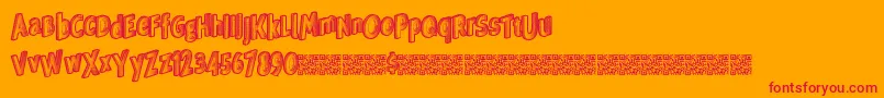 Veryrich Font – Red Fonts on Orange Background