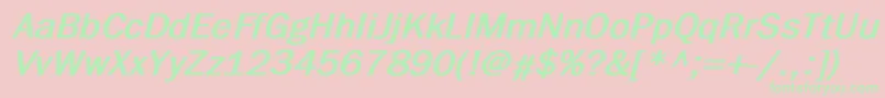 BillitonGothicBoldItalic-Schriftart – Grüne Schriften auf rosa Hintergrund