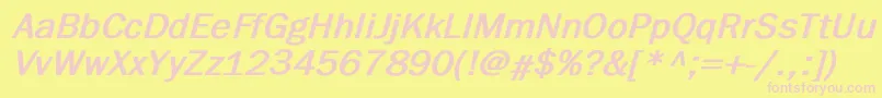 BillitonGothicBoldItalic Font – Pink Fonts on Yellow Background