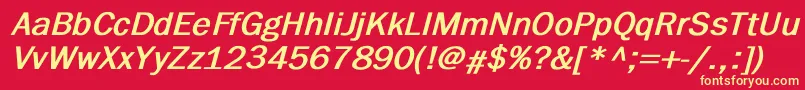 BillitonGothicBoldItalic Font – Yellow Fonts on Red Background