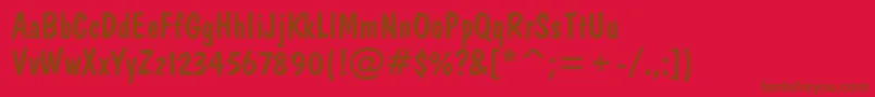 フォントDominoRegular – 赤い背景に茶色の文字