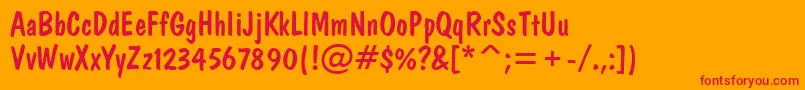 DominoRegular Font – Red Fonts on Orange Background