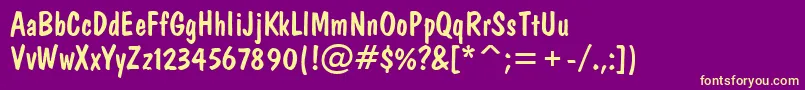 DominoRegular Font – Yellow Fonts on Purple Background