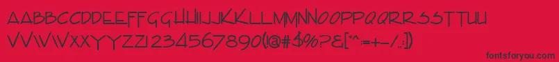 EnvaluedbNormal Font – Black Fonts on Red Background