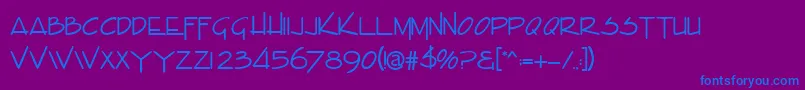 EnvaluedbNormal Font – Blue Fonts on Purple Background