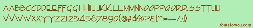 EnvaluedbNormal Font – Brown Fonts on Green Background