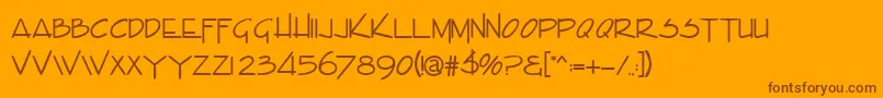 EnvaluedbNormal Font – Brown Fonts on Orange Background