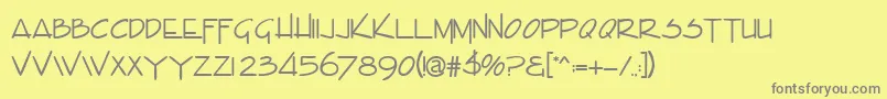 EnvaluedbNormal Font – Gray Fonts on Yellow Background
