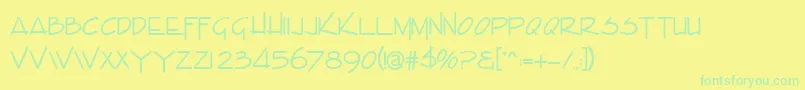 EnvaluedbNormal Font – Green Fonts on Yellow Background