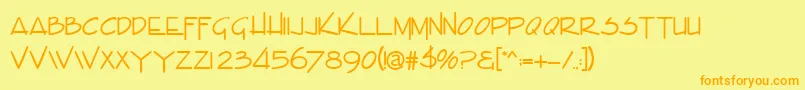 EnvaluedbNormal Font – Orange Fonts on Yellow Background