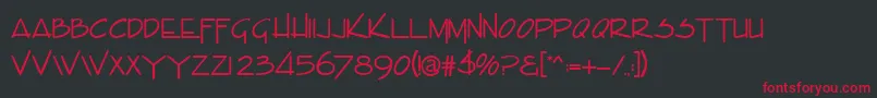 フォントEnvaluedbNormal – 黒い背景に赤い文字