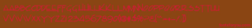 EnvaluedbNormal Font – Red Fonts on Brown Background