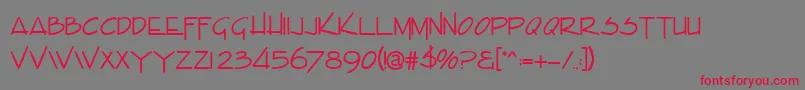 EnvaluedbNormal Font – Red Fonts on Gray Background