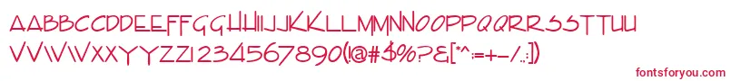 EnvaluedbNormal Font – Red Fonts on White Background