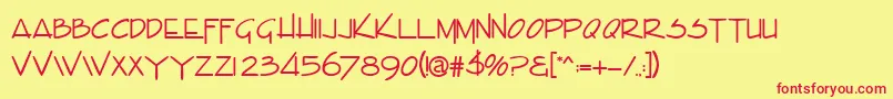 EnvaluedbNormal Font – Red Fonts on Yellow Background