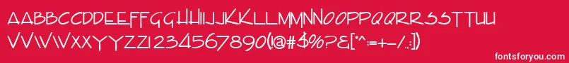 フォントEnvaluedbNormal – 赤い背景に白い文字