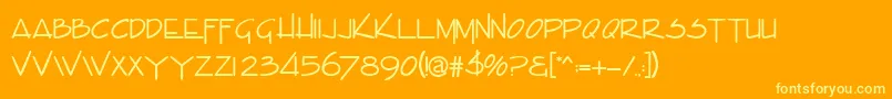 EnvaluedbNormal Font – Yellow Fonts on Orange Background